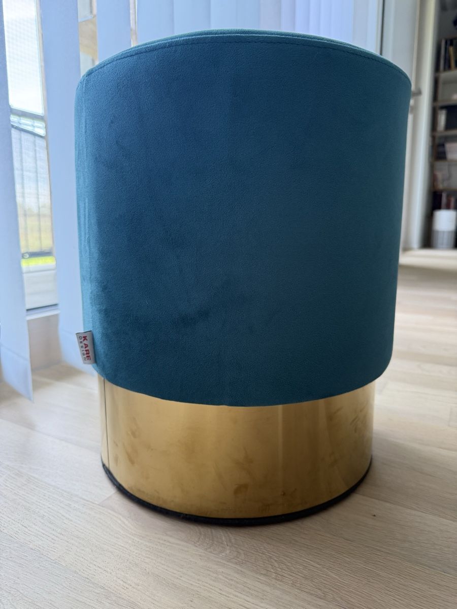 Kare Sgabelli: Hocker Kare Design Samt Petrol Gold – Usato da Stein AG venduto da Nephellim 2
