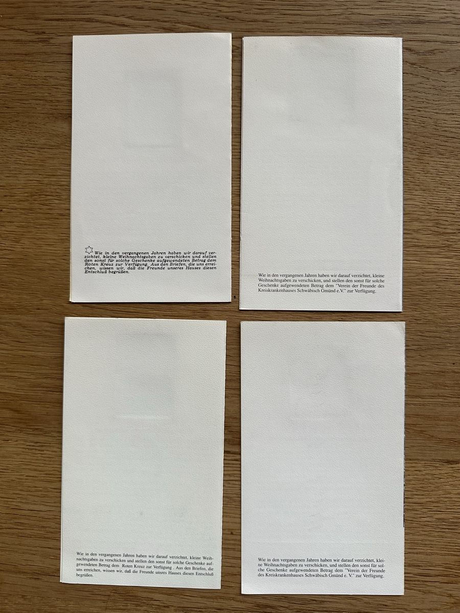 Alle Briefmarken: Weihnachtskarten - 4 liebevoll gestaltete Weihnachtskarten m – Gebraucht aus Schmitten / FR von Samsara169 1