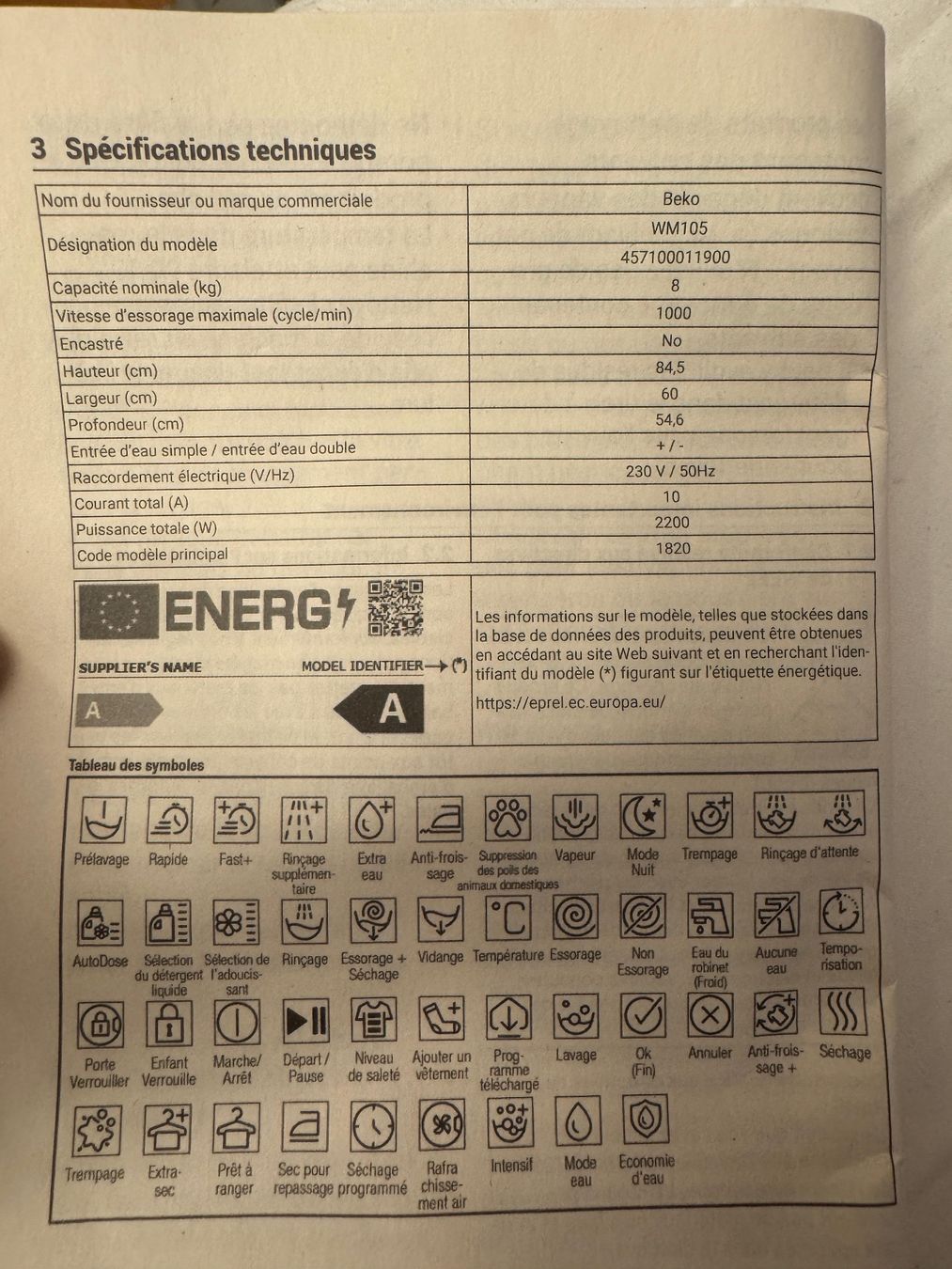 Beko Lavatrici: Machine à laver Beko – Usato da Vessy venduto da sim_fpt6 4