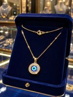 Wunderschöne Halskette mit Nazar-Auge Anhänger – Goldfarben 