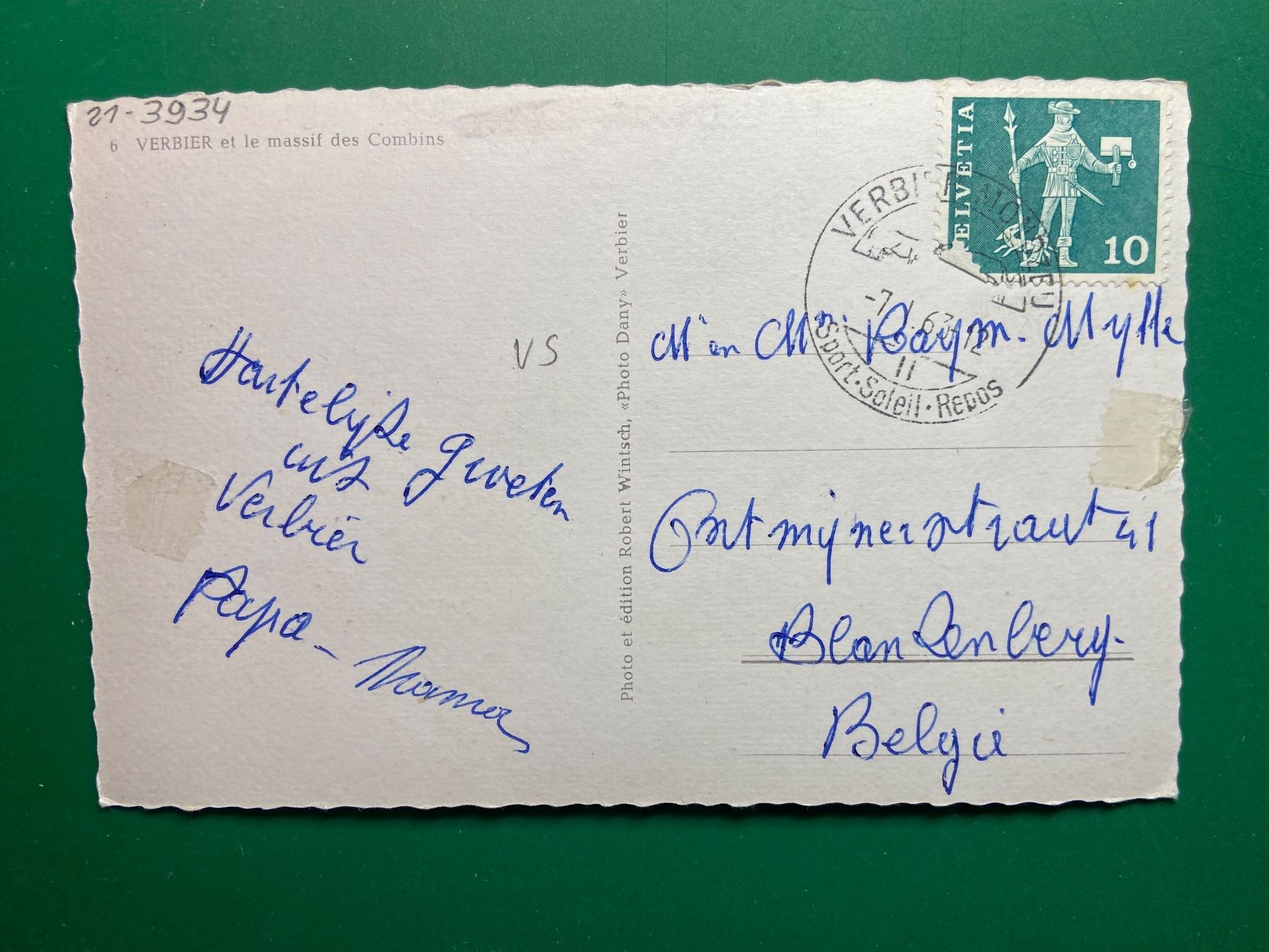 Cartoline postali: Verbier et le massif des Combins – Usato da Steg VS venduto da _vinci_ 1