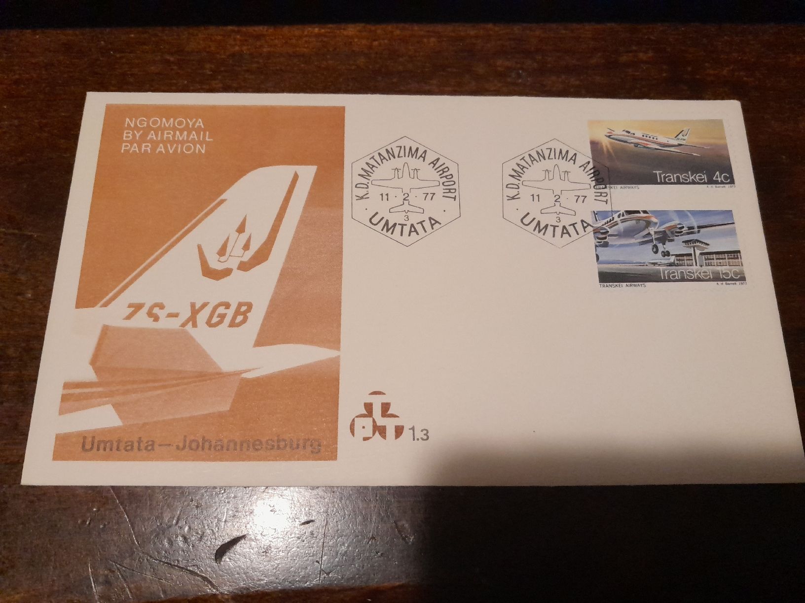 Tutti i francobolli: Transkei 11.2.1977 avions – Usato da Marly venduto da globetrotter1723