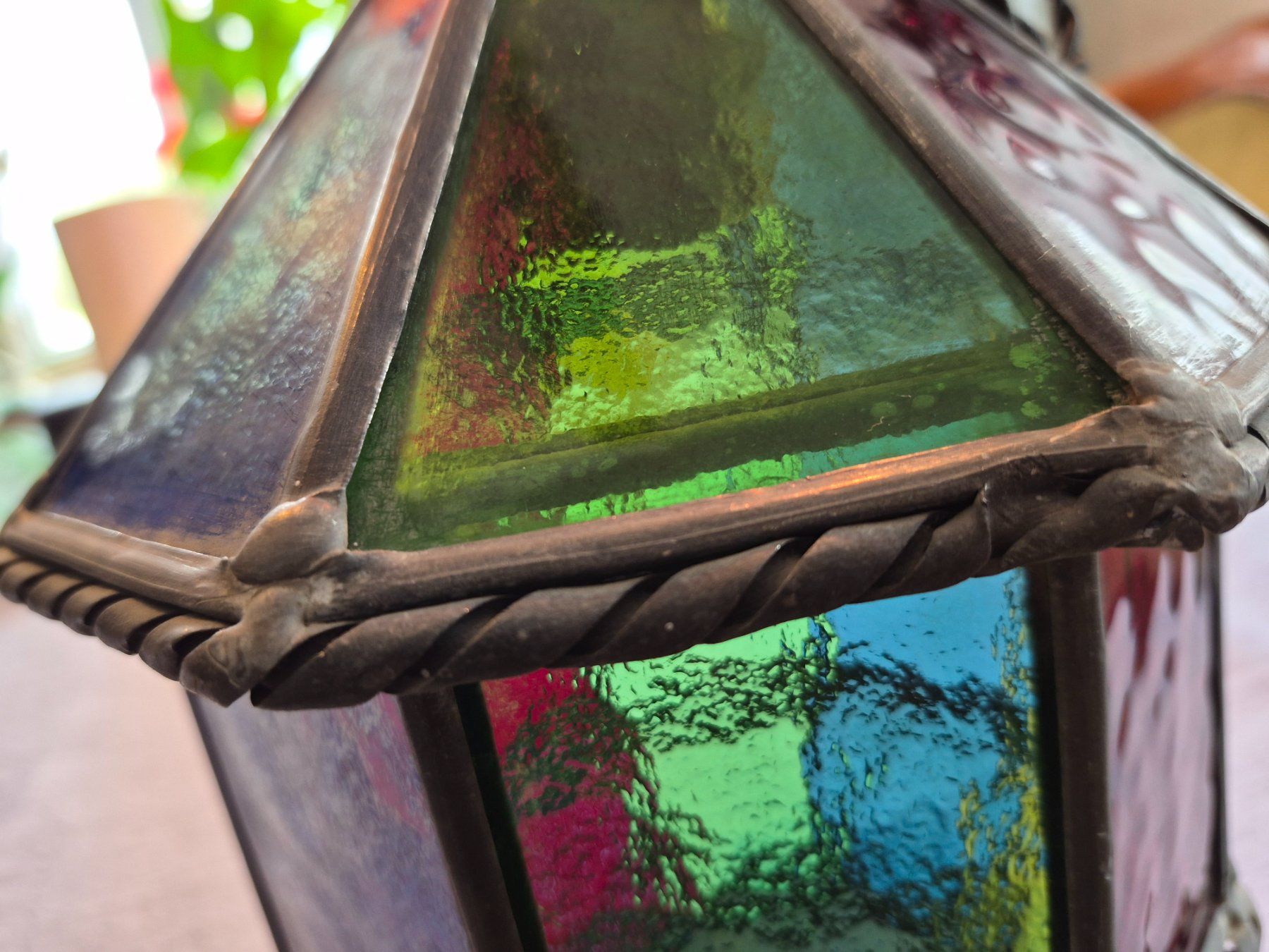 Lampen: Lanterne ancienne en verre coloré – Gebraucht aus charmoille von mir_my9f 1