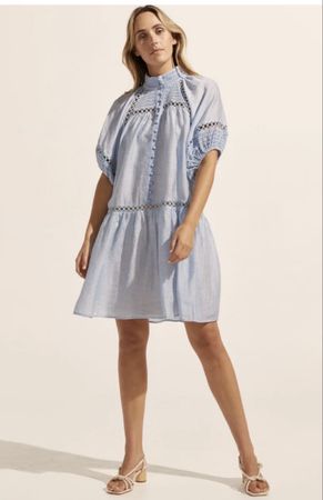 Kleid Piper blau Grösse 10 neuwertig
