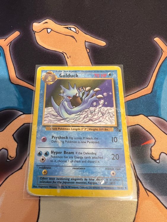 Pokemon Karte – Golduck (35) Aus Dem Fossil Set, 1. Edition, Wasser-Typ, 70 HP