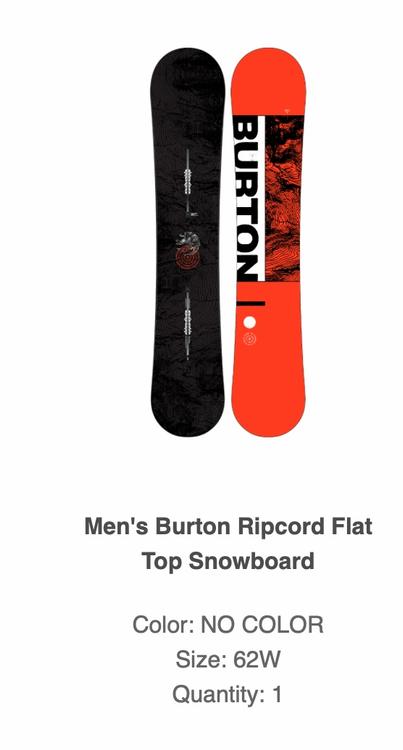 BURTON RIPCORD NO COLOR snowboard 162W mit STEPON binding L