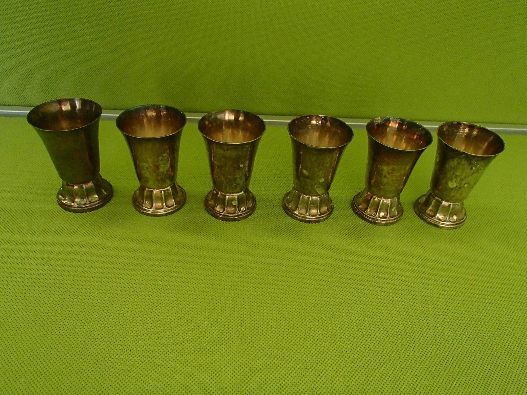 Bicchieri: 6 versilberte Alpacca Art Deco Schnaps oder Schott Gläser – Usato da Schöfflisdorf venduto da pullux 2