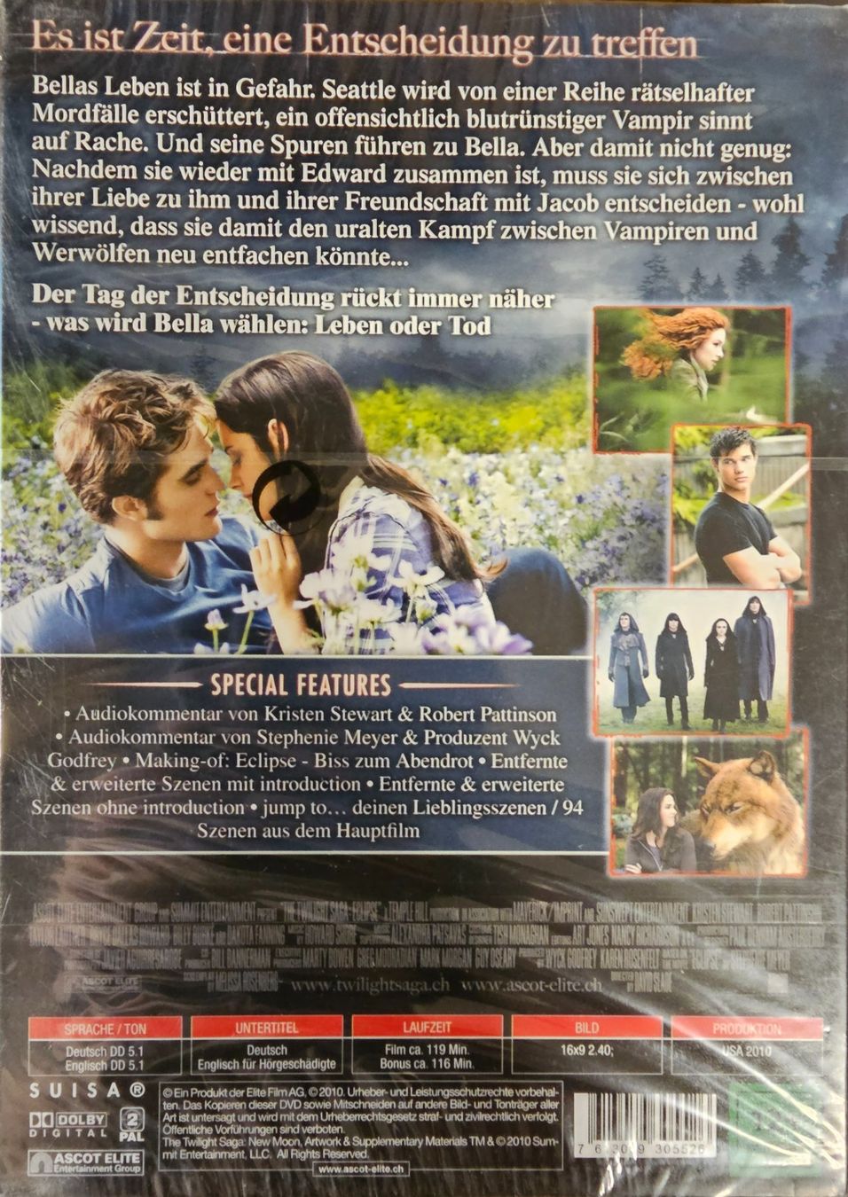 Tutti i DVDs: The Twilight Saga - Eclipse - Biss zum Abendrot – Nuovo e nell'imballaggio originale da Wahlen b. Laufen venduto da Cg10 1