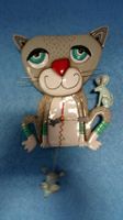 Lustige Wanduhr Katze mit Maus, Pendeluhr, neuwertig