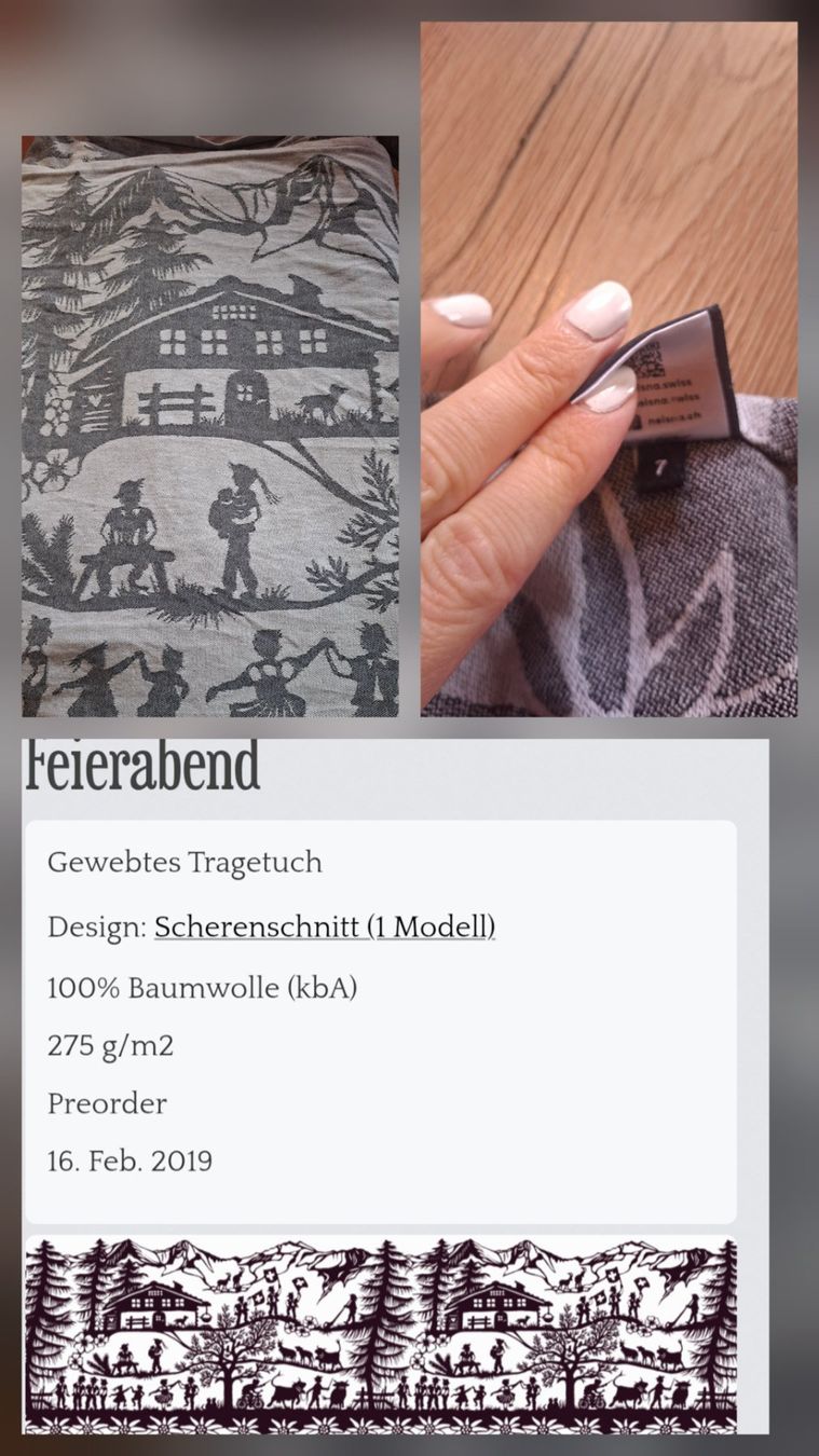 Neisna Marsupi portabebè: Tragtuch Neisna Scherenschnitt Feierabend – Usato da Wiggen venduto da Deborah_90
