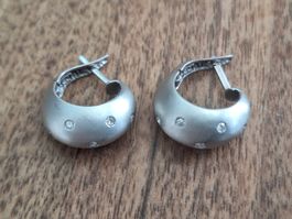 Creolen Ohrringe 18K Weissgold (punziert 750) Diamanten 
