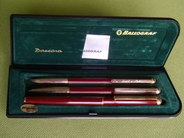 neues vergoldet Set BALLOGRAF Bleistift Kugelschreiber Fülli