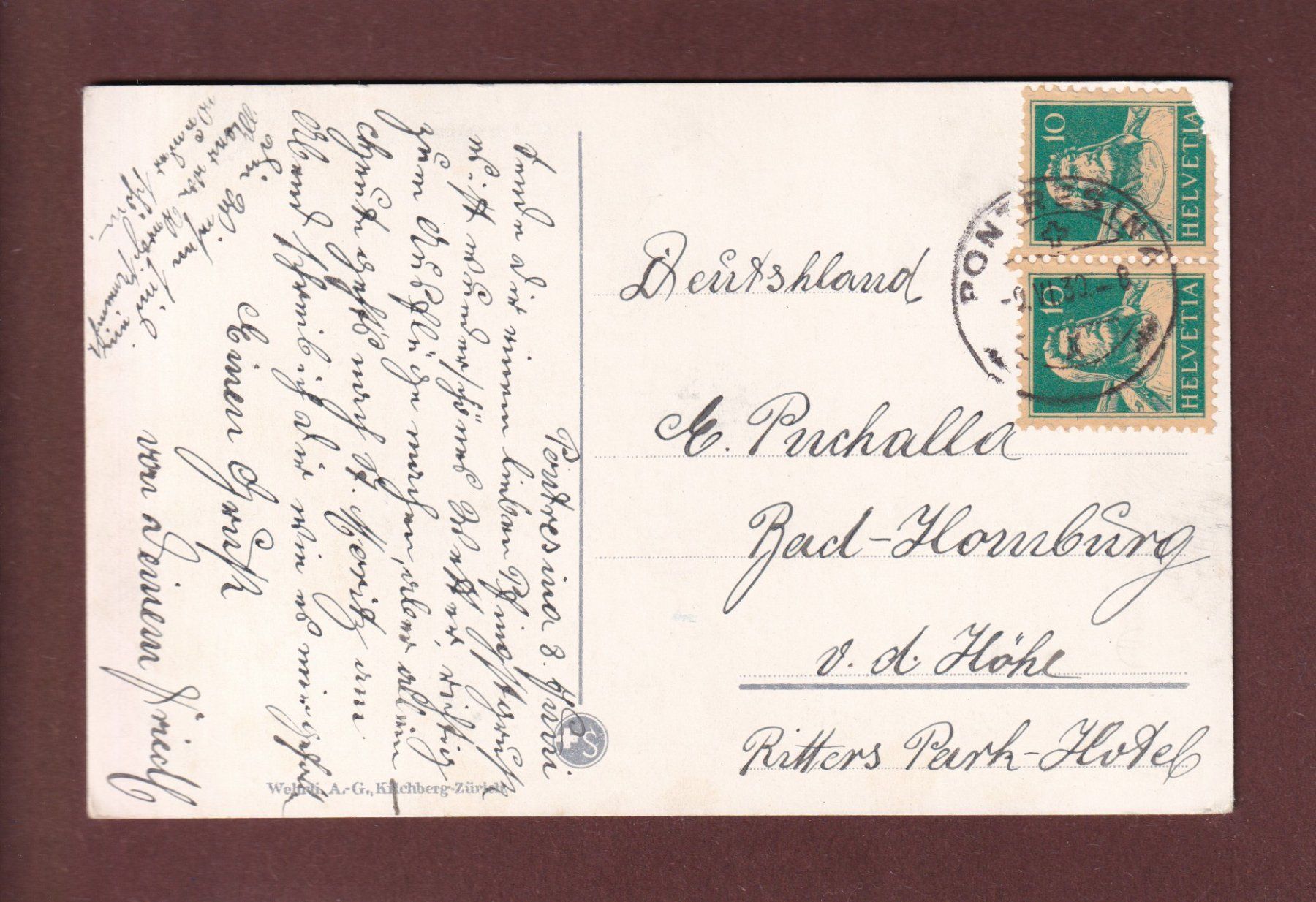Cartoline postali: DIAVOLEZZA - Piz Palü - 1930 – Usato da Pully venduto da nicecards 1