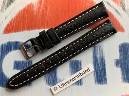 14mm Lederarmband Leder schwarz, Uhrenband