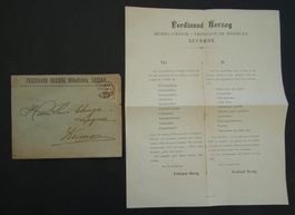 1897 Luzern Brief mit Prospekt  Möbelfabrik Herzog Luzern