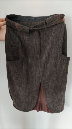 Jupe tweed marron coupe originale, marque Animale