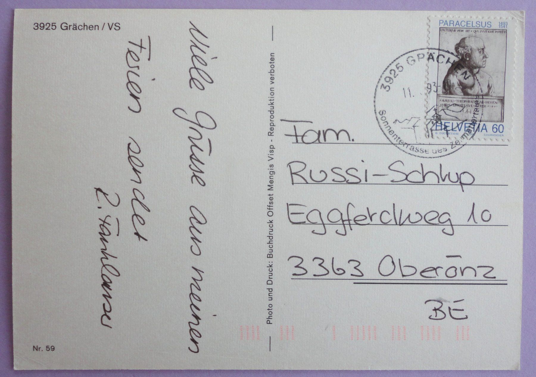 Cartes postales: Grächen – D'occasion à Fétigny par Billy2miny 1