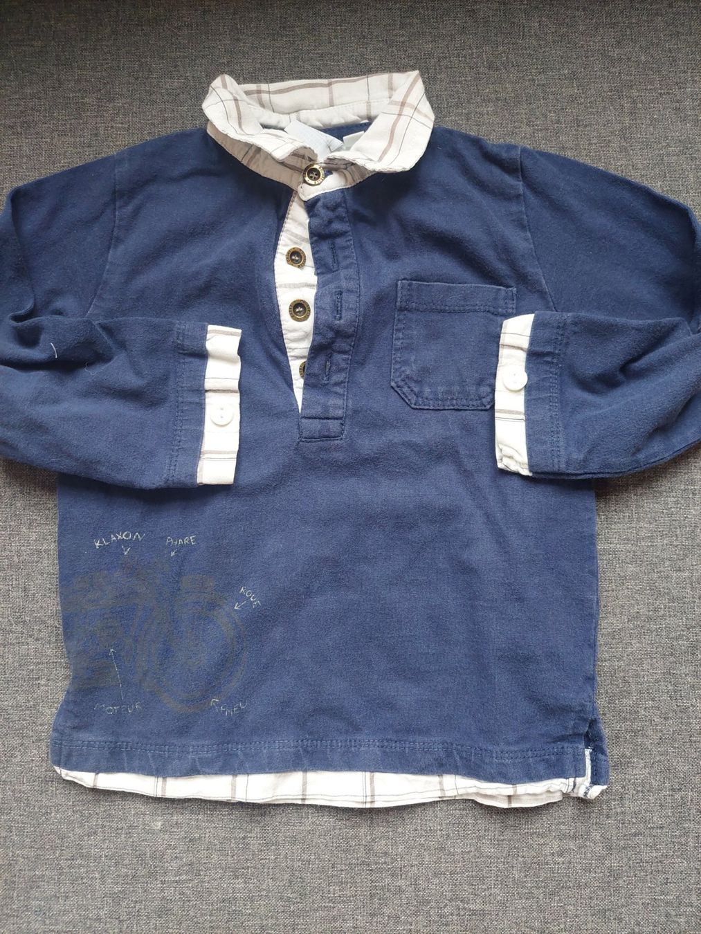 Hemden, T-Shirts & Polos: Langes Poloshirt Grösse 98  Blau / Motorrad – Gebraucht aus Beckenried von Havacola 1
