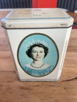 Antike Teedose, englisches Königshaus 1953 Queen Elizabeth