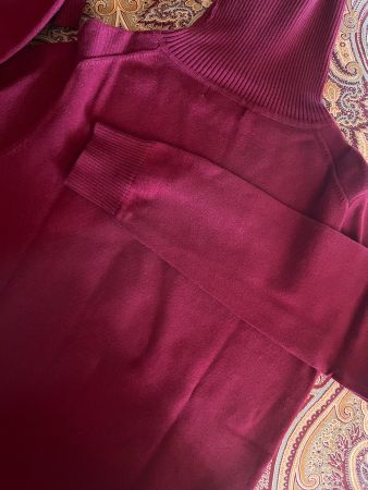 Très beau col roulé framboise coton soie cachemire