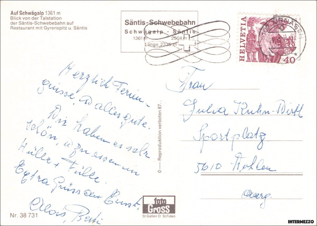 Cartes postales: Säntis Schwägalp // FBW Postauto Seilbahn Oldtimer – D'occasion à Basel par intermezzo12 1