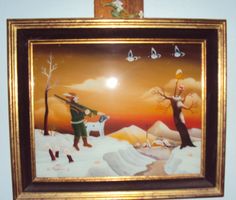 Kunst als Wertanlage - Hinterglasbild - "Der Jäger"