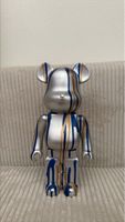 Bearbrick Figur 400% Silber Blau Gold Neuwertig