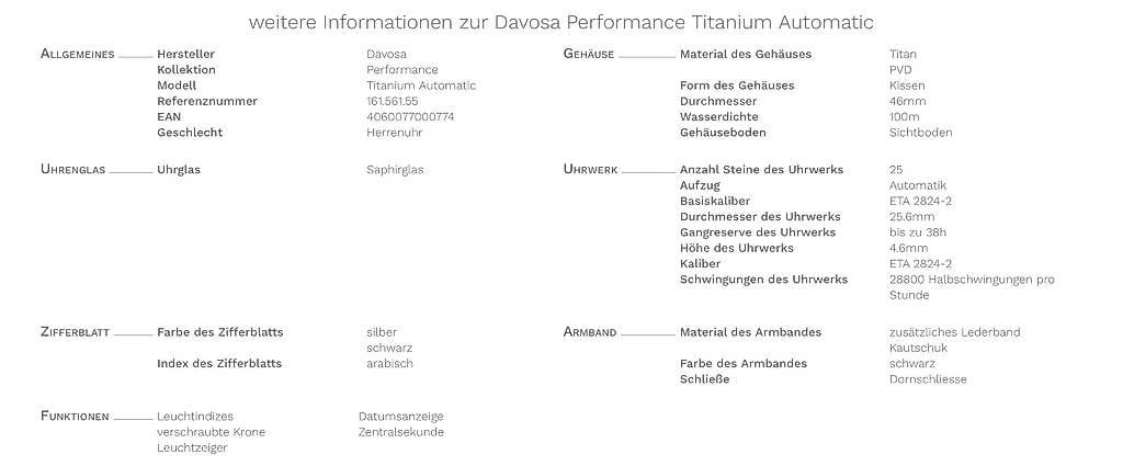 Davosa Montres: DAVOSA Performance Titanium Automatic – D'occasion à Affoltern am Albis par Geminic2 1