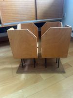 Vintage Zeitungsständer / Schallplatten-Ständer Holz MCM