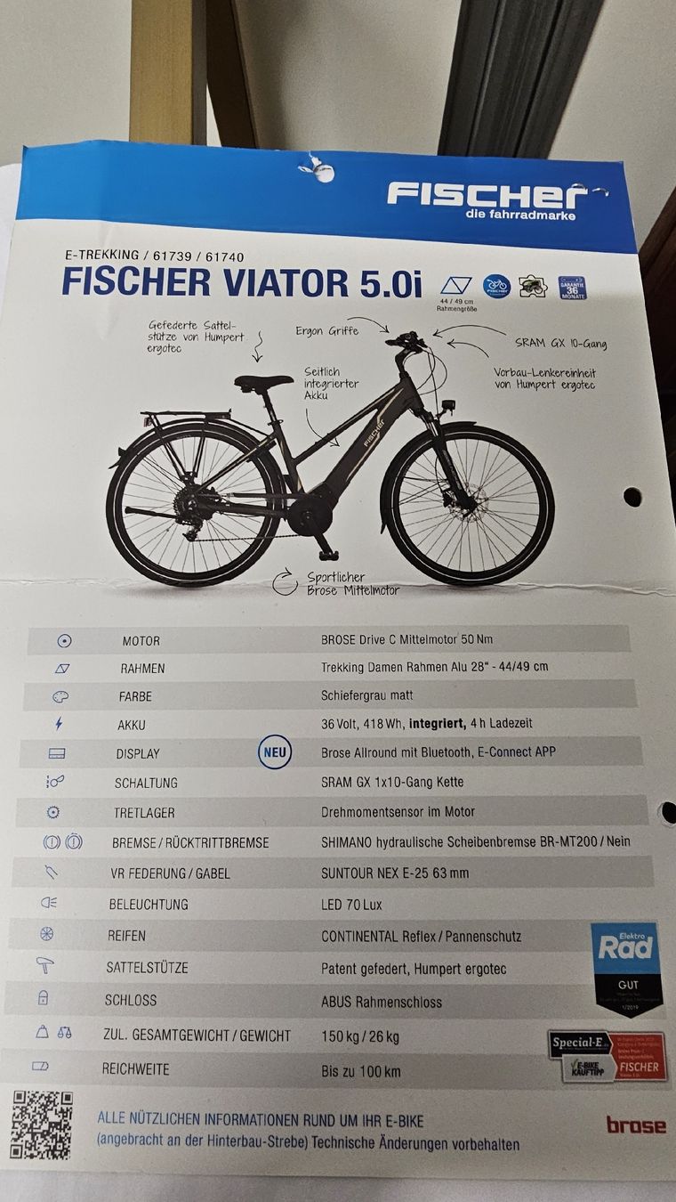 Fischer Velos: Fischer Viator 5.0 Trekking E-Bike Damen – Neu (gemäss Beschreibung) aus Hohenrain von micaella82 1