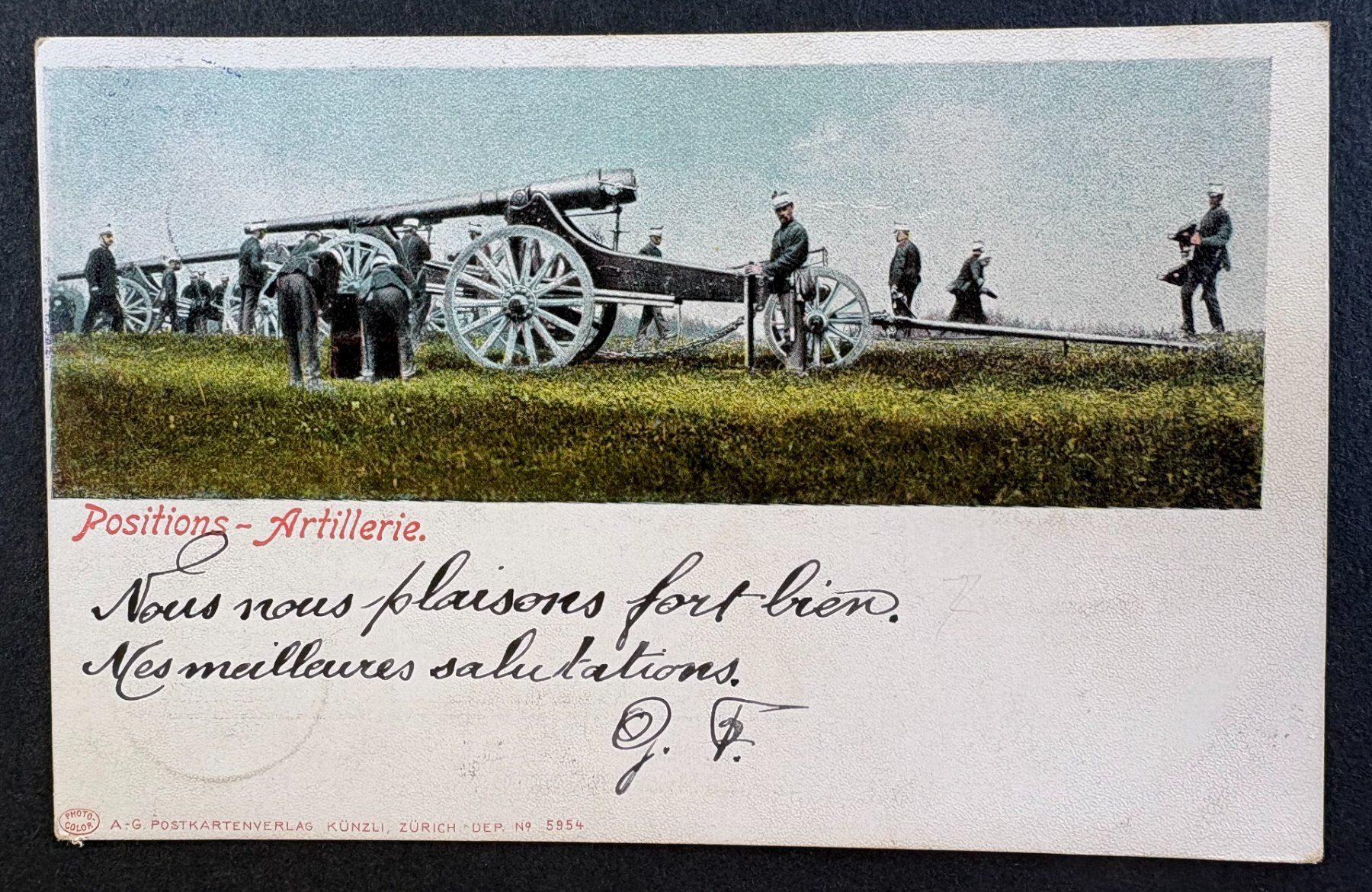 Schweizer Armee Armi bianche: ANSICHTSKARTE SCHWEIZER ARMEE ARTILLERIE IN POSITION 1901 – Usato da Ostermundigen venduto da crazy-horse-1840