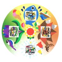 Spezialbogen CH Jahreszeiten 4 Marken a 1.20 Vollstempel
