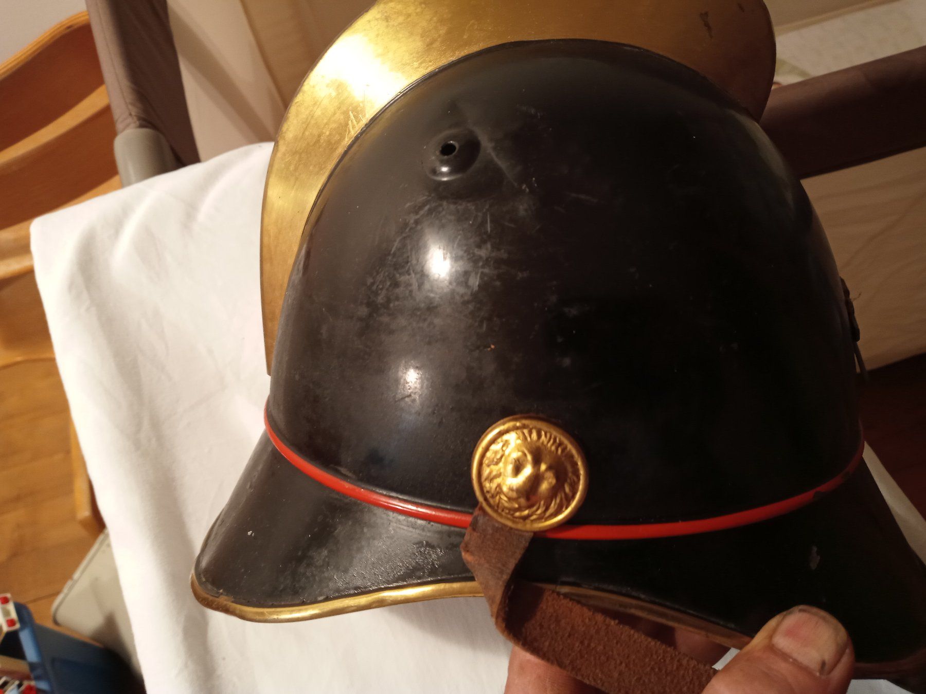 Feuerwehr: Feuerwehrhelm Schweiz  Metall – Gebraucht aus Prez-vers-Siviriez von Monija70 1