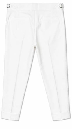 weisse Bundfalten-Hose (Baumwolle)