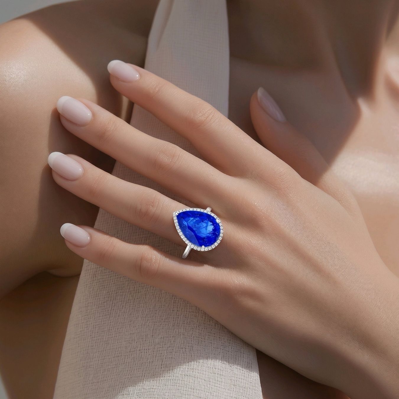 Anelli: Tansanit Ring 14k Weissgold 12.68ct – Nuovo e nell'imballaggio originale da Horgen venduto da Auction-Kings