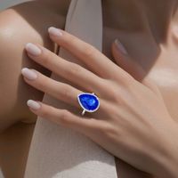 Tansanit Ring 14k Weissgold 12.68ct
