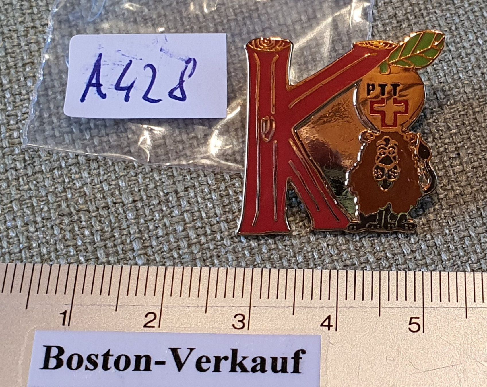 Spille: A428 - Pin  K mit Löwe & PTT Apfel – Usato da Reinach BL venduto da Boston-Verkauf 4