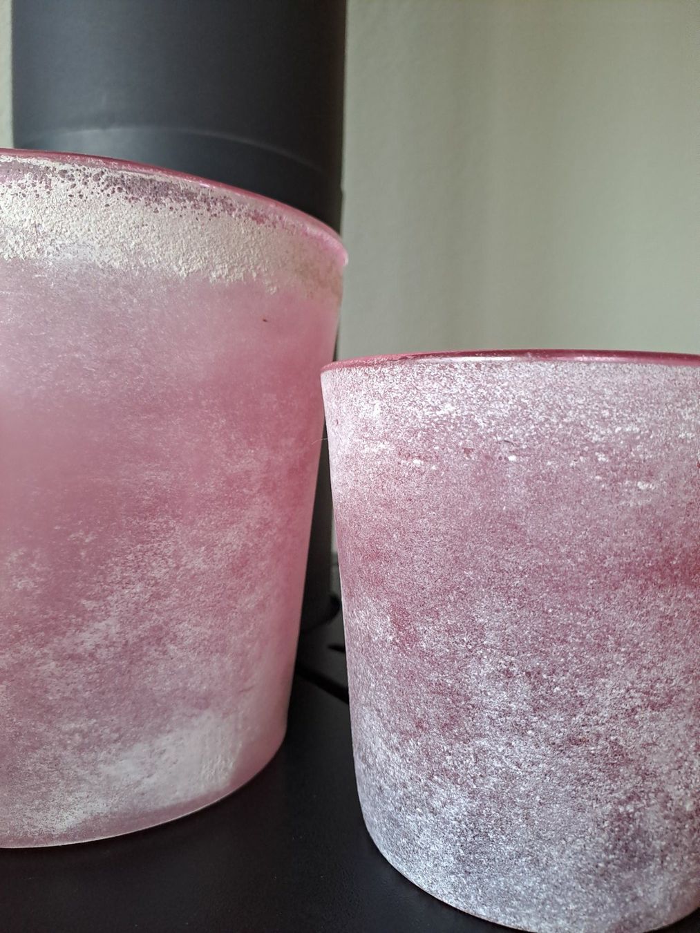 Alle Dekorationen: Windlichter rosa aus massivem gefrostetem Glas, 3-er Set – Gebraucht aus Volketswil von ronbons 1