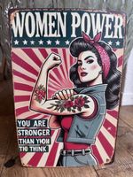 Blechschild "Women Power" Retro 