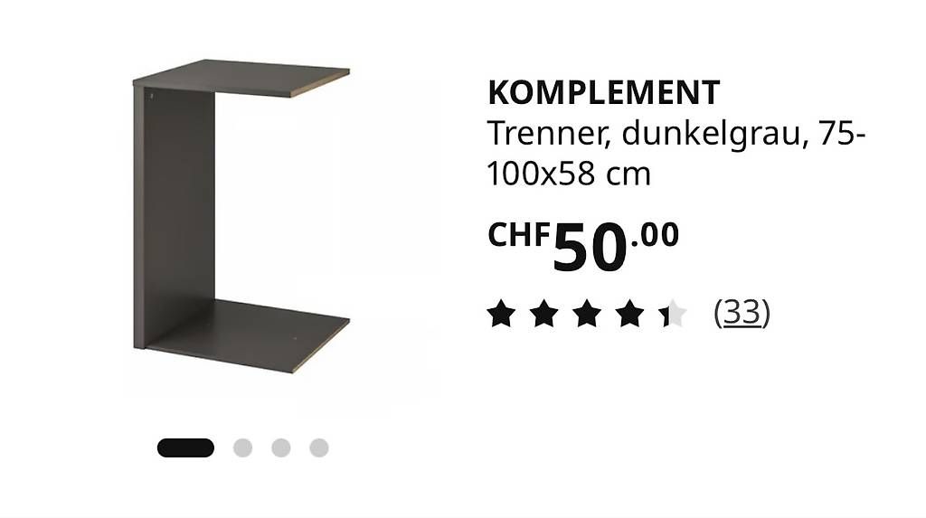 Schränke: IKEA Komplement Trenner dunkelgrau – Gebraucht aus Näfels von chiaralivia