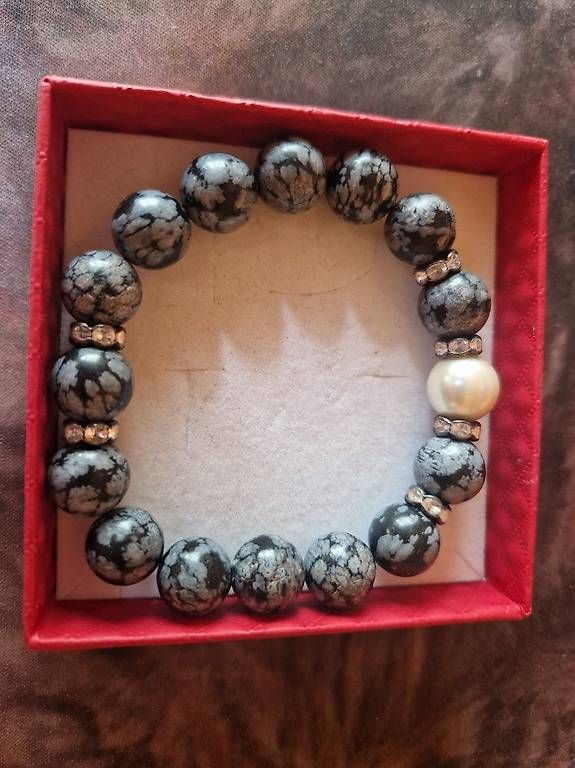 Armbänder & -reifen: Armband mit Obsidian (elastisch) – Gebraucht aus Gonten von Pini007
