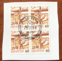 4 er Block Nr.739 mit Papier Stempel Bern   