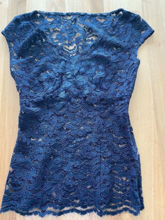Edles Spitzentop schwarz, Gr. Gr. 34