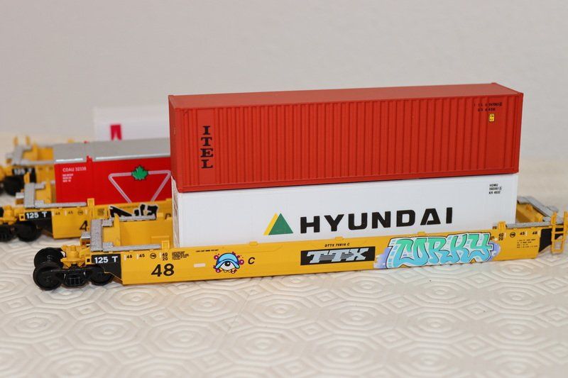 Modellini di ferrovie: 5 US Containerwagen ( 668 ) – Usato da Kerzers venduto da Winu64 3