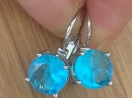Luxus Elegante Ohrstecker Ohrschmuck  Farbe:Silber Zirkonia