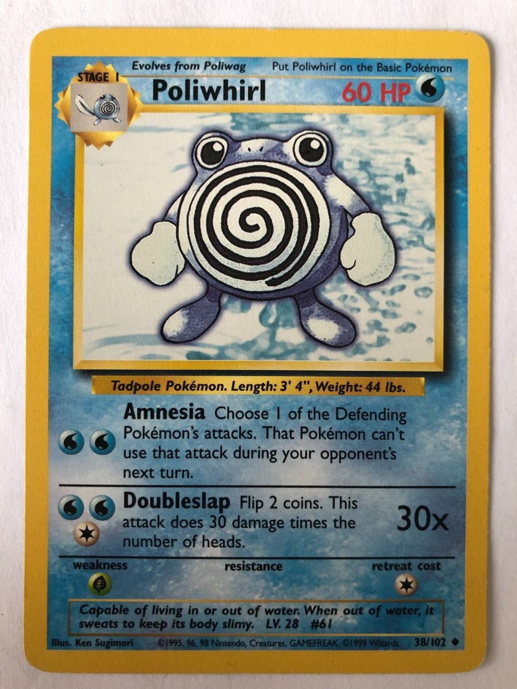 Pokémon Sammelbilder & Trading cards: Poliwhirl - Base Set - Pokemon – Gebraucht aus Nussbaumen AG von Bika-Shop