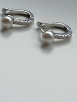 Ohrringe mit Zirkonia und Perle 925 Silber