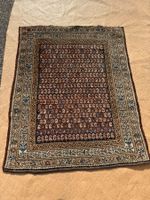 Malayer Ende 19.Jh. braune Wollschuss 130x106 Teppich sauber