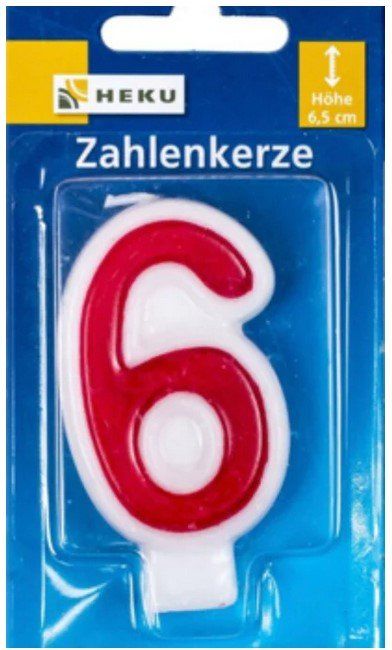 Candele: Zahlenkerze 6.5 cm 6 – Nuovo e nell'imballaggio originale da Oensingen venduto da Liquidations-Shop