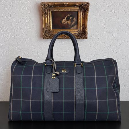Burberrys Vintage Reisetasche Weekender – Navy Check – Rarit